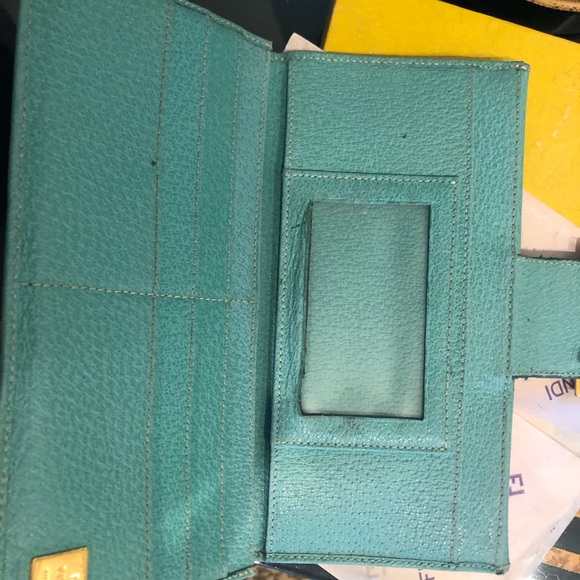 FENDI WALLET VINTAGE TURQUOISE Leather - Picture 6 of 9